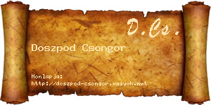 Doszpod Csongor névjegykártya